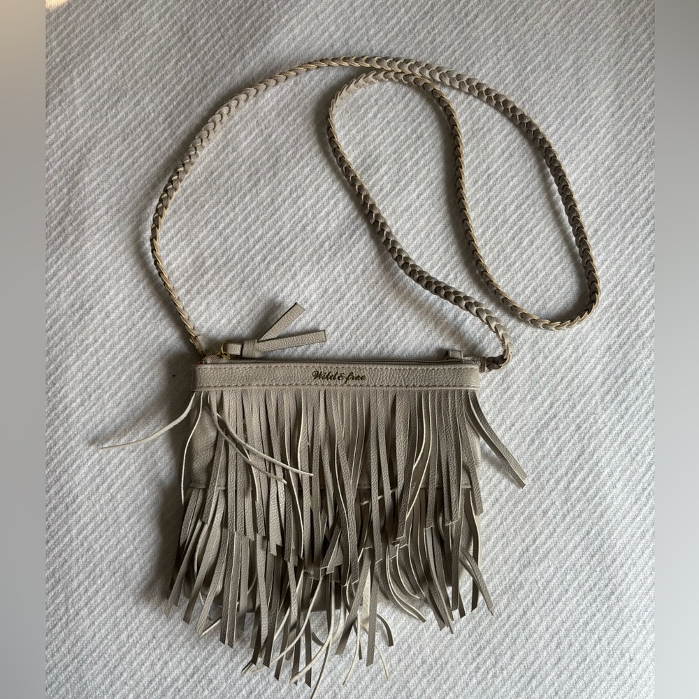 H&M BOHO FRINGE GRAY CROSSBODY - Picture 1 of 6